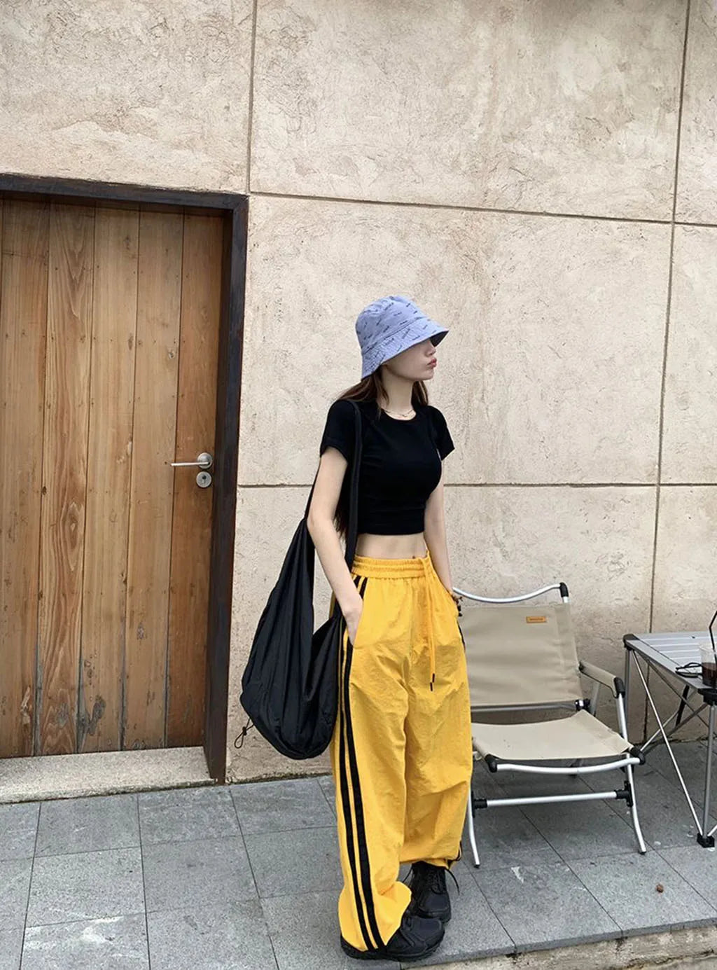Loose, casual, striped sportswear pants for women, thin cargo pants for spring and autumn, casual jazz, street dance, hip-hop pa